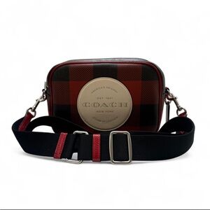 COACH Dempsey Camera Bag | Red Buffalo Plaid Crossbody Bag | Style C1550 | EUC